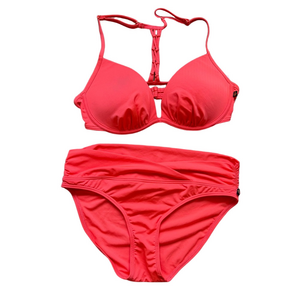 La Vie En Rose Bright Coral Pink Bikini Set Women’s M L